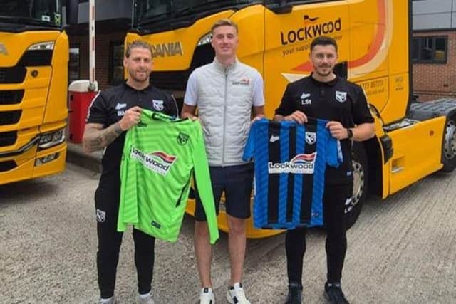 Marking Selston FC's new sponsorship deal with Lockwood Group are, from left: Ben Moore (Selston FC) Jason Lockwood (Lockwood Group) Lee Stevenson (Selston FC). Photo: Submitted