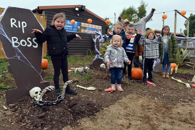 Children enjoying the Willow Tree Family Farm Halloween Event.