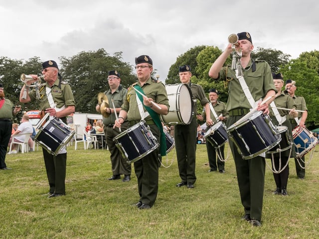 The Mansfield District Corps of Drums led the parade.
