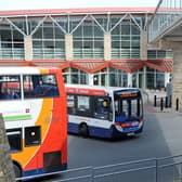 Stagecoach East Midlands services at Mansfield Bus Station.