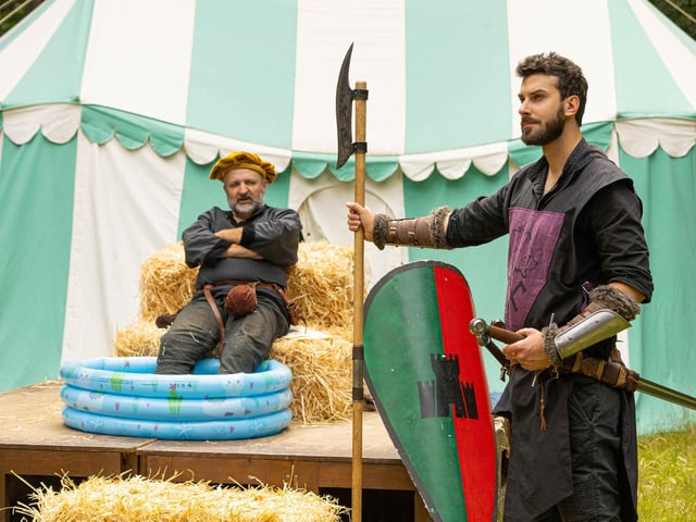 The Sheriff of Nottingham takes it easy at the Major Oak while he gets visitors to Hunt the Outlaw in Sherwood Forest on Sunday, July 30.