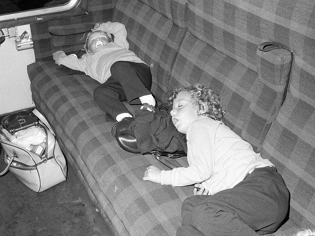 Two Clipstone youngsters rest after a busy day in 1973.