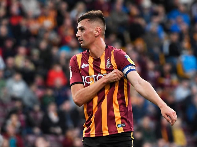 Bradford's Paudie O'Connor has nine bookings and a straight red in 39 games.