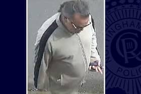 Police want to speak to this man after bags were stolen in Mansfield. Photo: Nottinghamshire Police