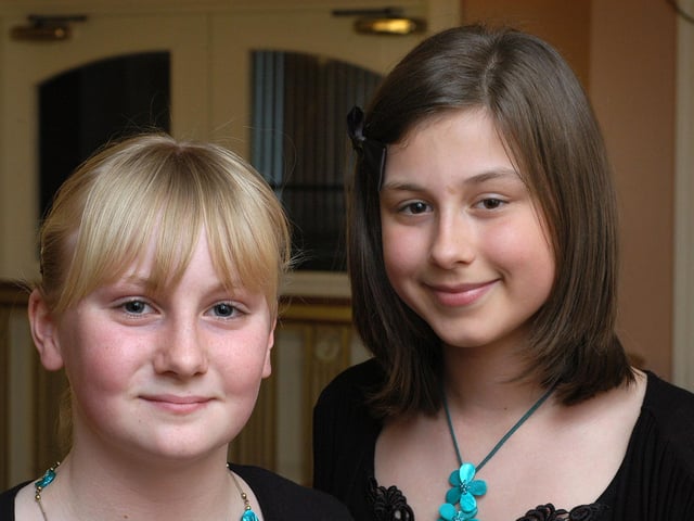 Mansfield Music and Drama Festival. Katie Temple, left and Hannah Jones, singing duet in 2010.