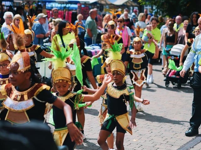 The parade snaked its way around the market square before the party got started on the Leeming Street main stage