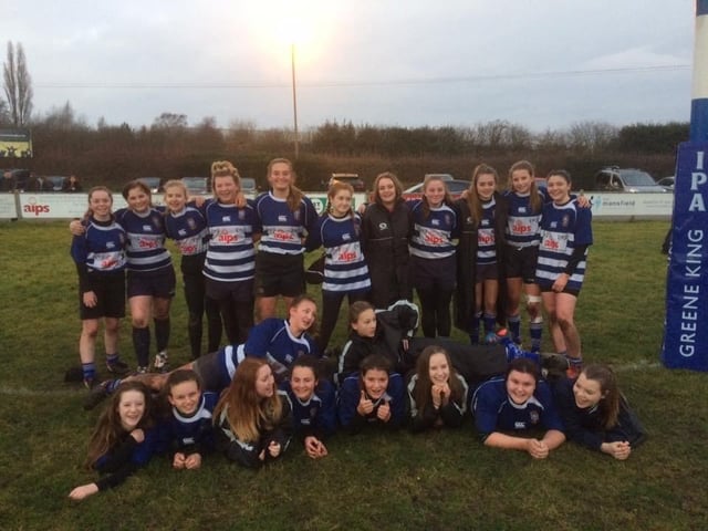 A former Mansfield RUFC girls team pose for a picture. Do you know anyone who was in this team?