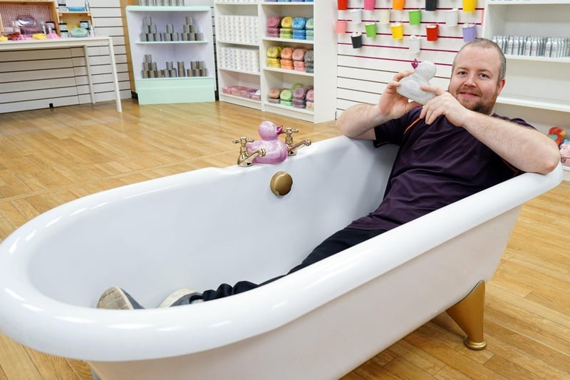 Dave Foulstone, of The Little Lotion company, pictured ahead of the business' shop launch at Mansfield Four Seasons Shopping Centre, earlier this year. The Little Lotion company had previously run stalls and operated from smaller premises before taking the plunge and opening a town centre shop. Owners Dave and Katy sell handmade bath bombs and self-care products, with options for children and adults. And before moving into their unit, they had also completed several successful stints at the shopping centre's pop-up shop, supporting new businesses by getting a feel for a shop before signing a lease.