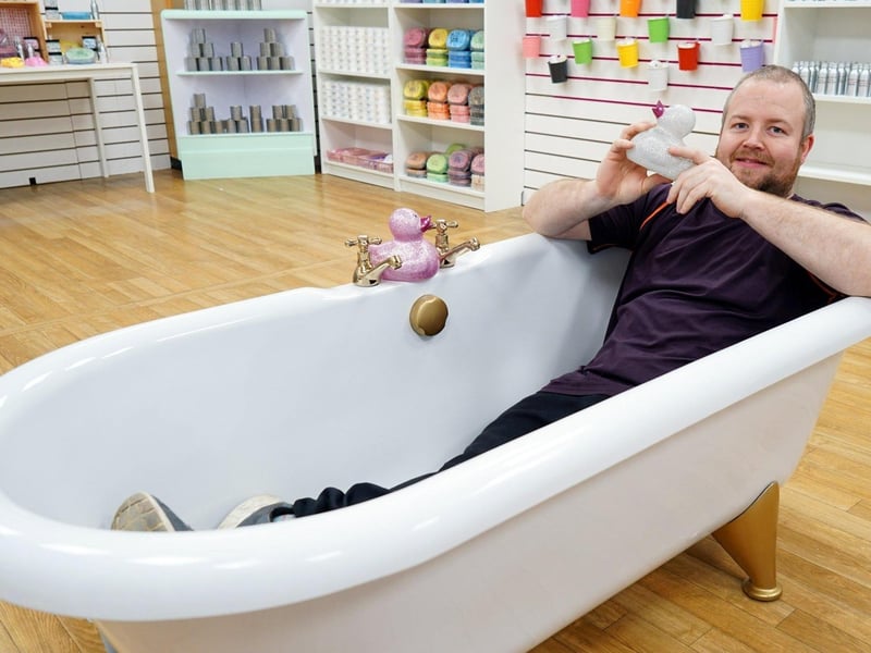 Dave Foulstone, of The Little Lotion company, pictured ahead of the business' shop launch at Mansfield Four Seasons Shopping Centre, earlier this year. The Little Lotion company had previously run stalls and operated from smaller premises before taking the plunge and opening a town centre shop. Owners Dave and Katy sell handmade bath bombs and self-care products, with options for children and adults. And before moving into their unit, they had also completed several successful stints at the shopping centre's pop-up shop, supporting new businesses by getting a feel for a shop before signing a lease.