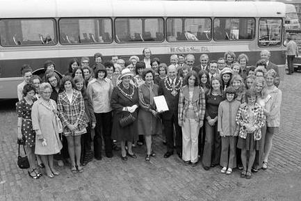 This group from Mansfield prepare for a day out in their Sunday best in 1973.