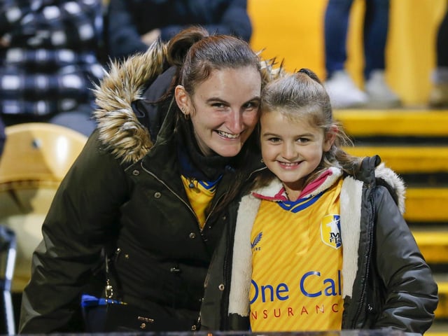 Mansfield Town fans at last night's defeat to Everton U21.