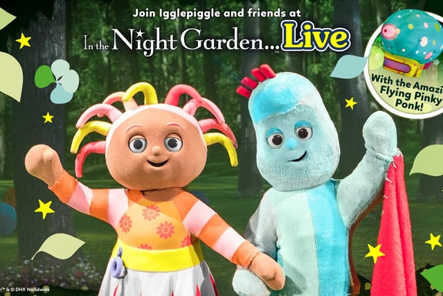 Igglepiggle, Upsy Daisy and their friends take to the stage with In the Night Garden Live. You’ll see all your favourite characters beautifully brought to life with full-size costumes, magical puppets, and enchanting music.