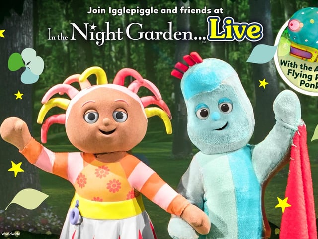Igglepiggle, Upsy Daisy and their friends take to the stage with In the Night Garden Live. You’ll see all your favourite characters beautifully brought to life with full-size costumes, magical puppets, and enchanting music.