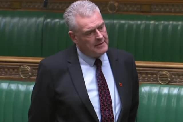 Lee Anderson, Ashfield MP, in the House of Commons in the Houses of Parliament, Westminster.