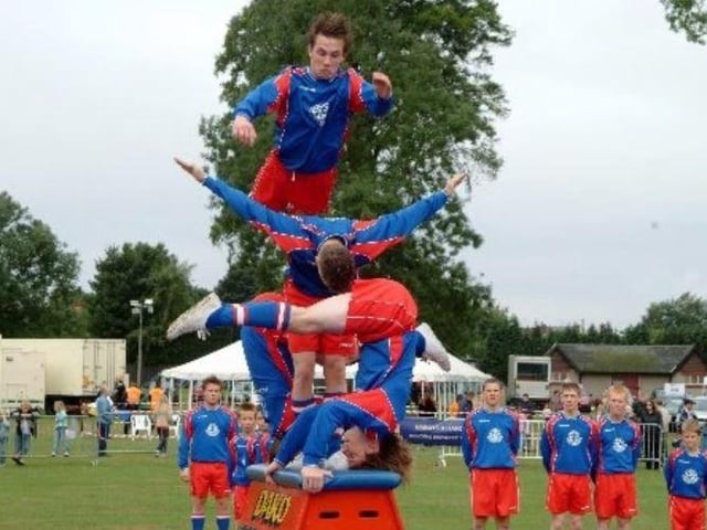 The DAKO Flying Angels gymnastic display team showed off their acrobatic skills