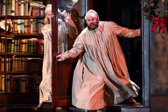 There's chaotic comedy aplenty in Christmas Carol Goes Wrong