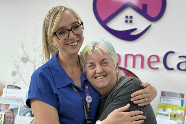 Denise Wilden is pictured with Harriett Renolds, the Registered Care Manager at Your Home Care.