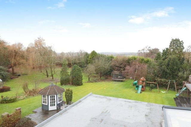 The view from one of the upstairs bedrooms, overlooking the back garden.