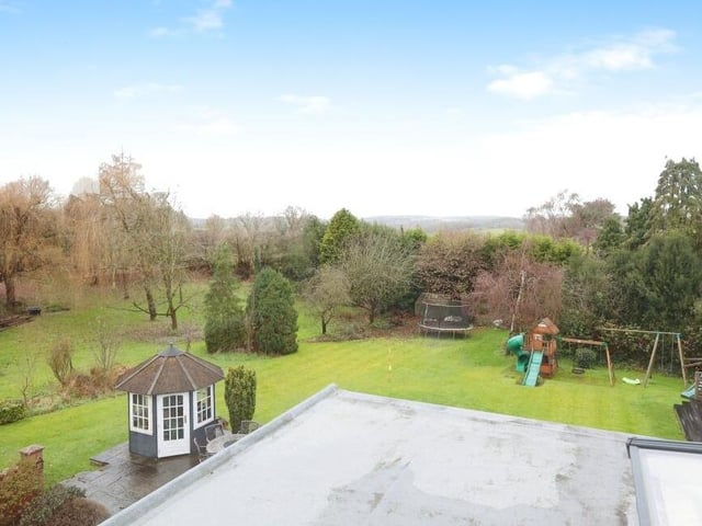 The view from one of the upstairs bedrooms, overlooking the back garden.
