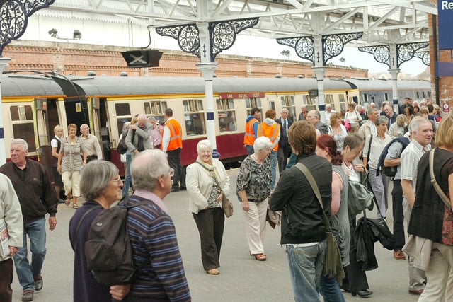 It was a busy scene at Hartlepool railway station as passengers arrived on special charter trains from London to visit the Tall Ships event.