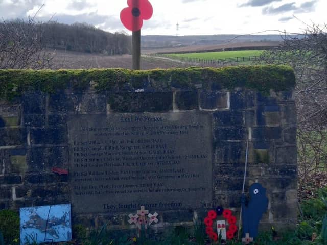 The memorial to the crew of the Canadian Airforce Bomber