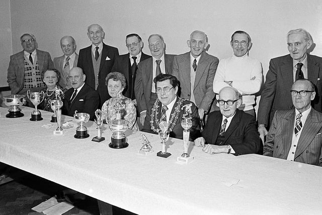 Mansfield Bull Farm Bowling Club presentation in 1980.