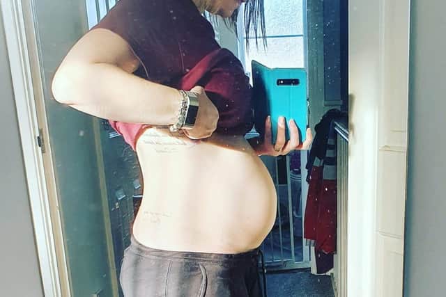 Megan Smyth shows her bump. Picture by Megan Smyth / SWNS