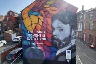 The new DH Lawrence mural on Victoria Street in Eastwood. Photo: Submitted