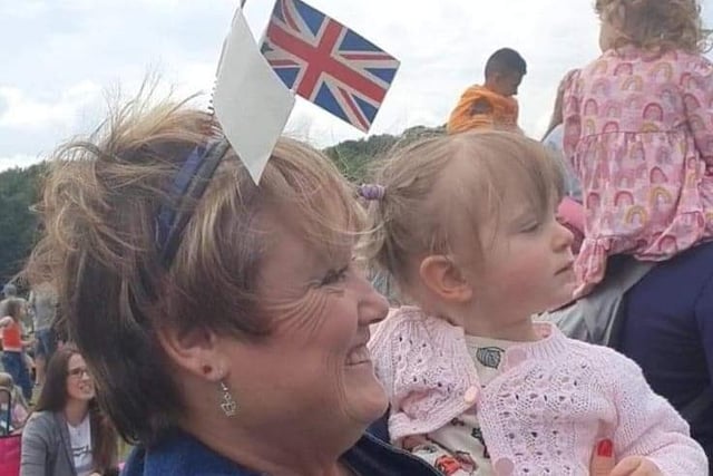 Sue Mitchell and her grand-daughter Ava typify the family spirit that radiated from Mansfield's Jubilee Proms And Picnic On The Park event.