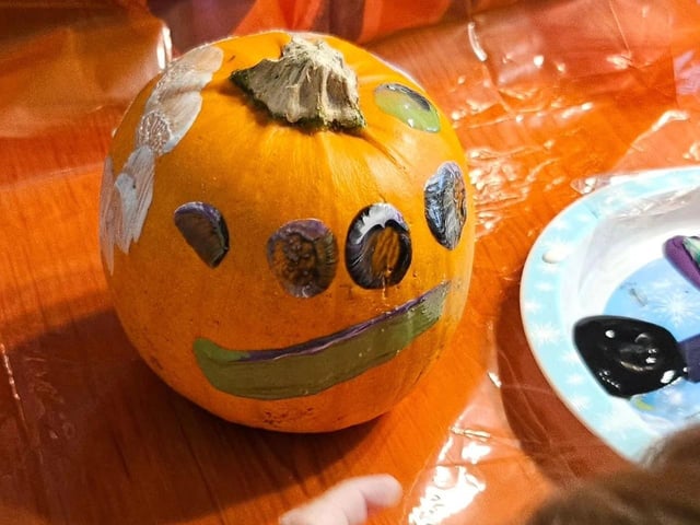 Sarah Fairbrother, from Kirkby, shared a painted pumpkin.