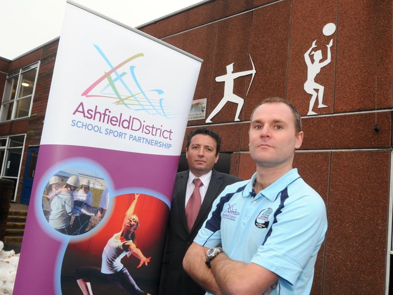 Simon Taylor, the head teacher of Kirkby College in 2010, and Craig Homer faced funding withdrawal for a sports project.        .