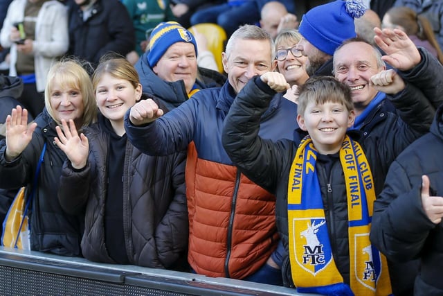 Mansfield Town fans ahead of the victory over Notts County.