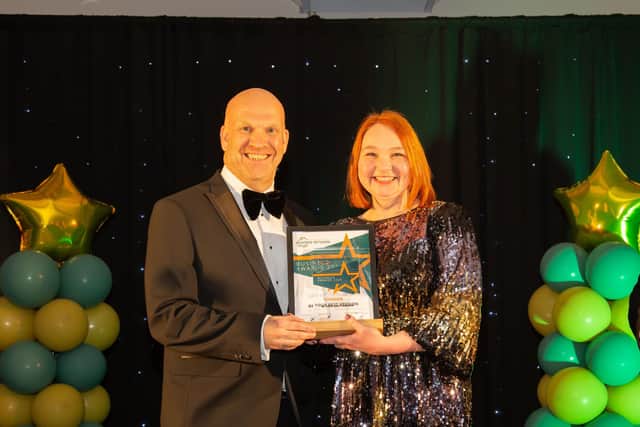 Sophie Wragg of Be Your Best Version being presented with the New Business Award