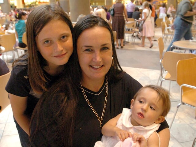 Patricia Preece and her daughter, Mabel (11 months) and neice, Grace Hancock (10) at Meadowhall