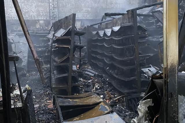 Aftermath of a business fire on Clumber Street, Mansfield. A joint investigation was launched with the cause of the fire being determined as accidental electrical.