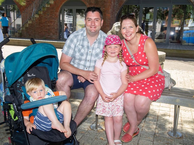 Rob and Ali Prince with their children Isaac 18 months and Emilia 4 at Old Portsmouth. Picture: Habibur Rahman
