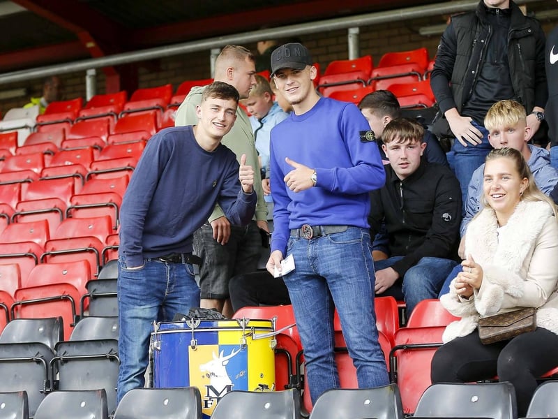 Stags fans ahead of kick-off at Gresty Road.