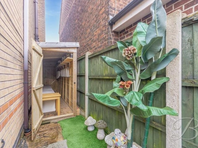 Another unique feature of the garden at the £525,000 house is this extraordinary, seven-foot long, converted shed.