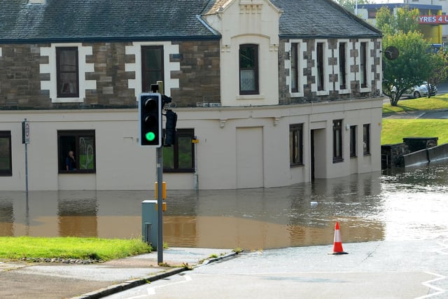Flooding at the junction of Link Street and Bridge Street in Kirkcaldy.