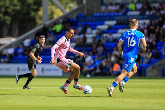 Mansfield Town midfielder Jon Russell in action during the Sky Bet League One match against Peterborough Utd FC at Weston Homes Stadium, 22 August 2026, Photo credit Chris & Jeanette Holloway / The Bigger Picture.media