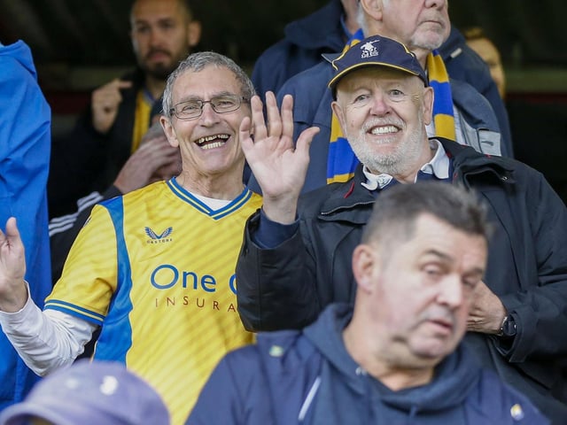 Mansfield Town fans ahead of the opening day draw at Crewe