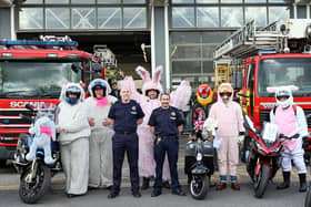 Firefighters from Mansfield plus some of the fancy dress bikers.