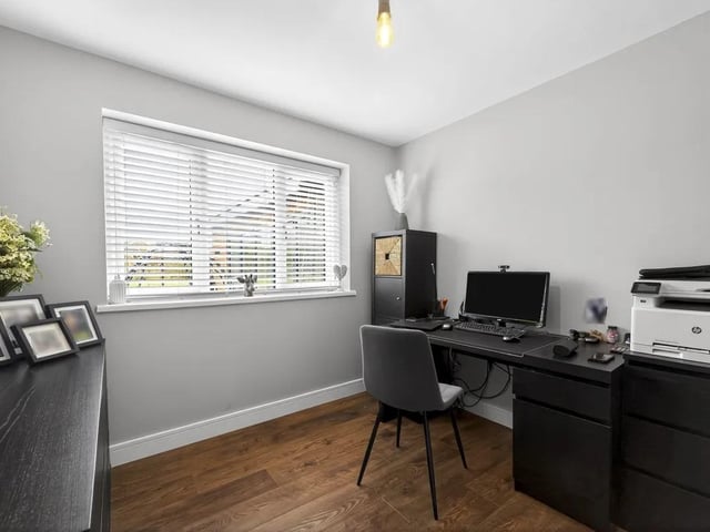The property features ample space for an office. perfect for those working from home.