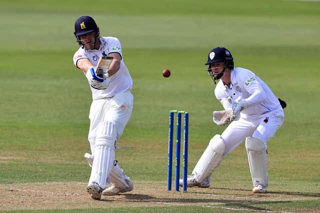 Mike Burgess pulls the ball to the boundary. (Photo by David Rogers/Getty Images)