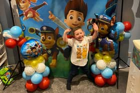 Three year old Joseph Evans' balloon pop challenge raising money for Children in Need