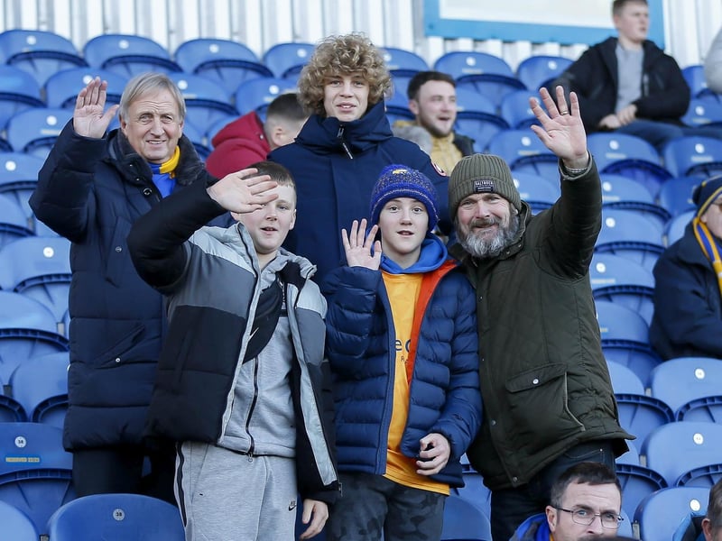 Stags fans at the One Call Stadium for the Sky Bet League 2 match against Barrow.