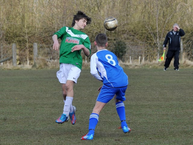 Ashfield FC (green and white) v DFS Welbeck Welfare in Under 14's Division 1.