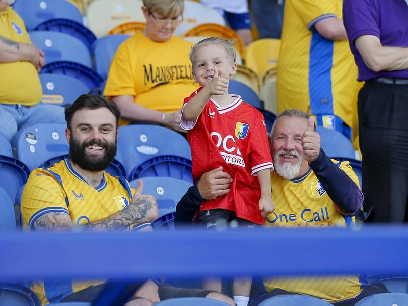Mansfield Town fans ahead of the draw with Bradford City.