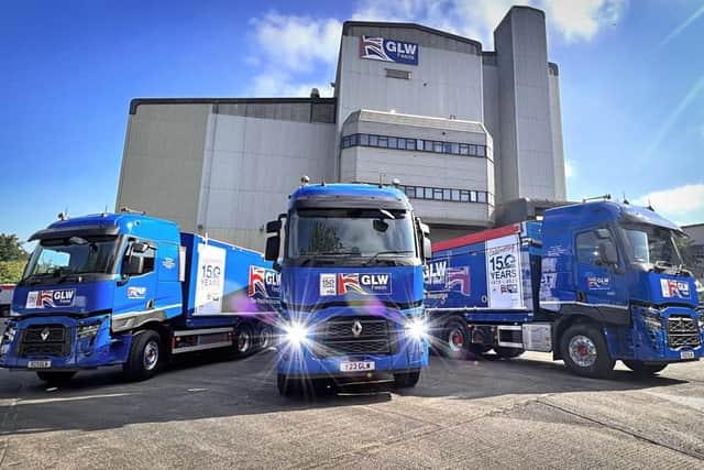 GLW Feeds' new trucks outside its mill. Picture: RH Commercial Vehicles