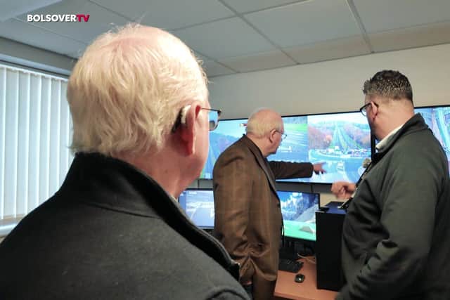 Pictured are councillors being shown the new CCTV monitoring suite